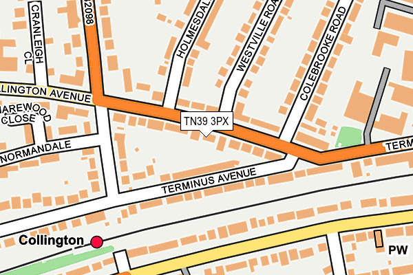 TN39 3PX map - OS OpenMap – Local (Ordnance Survey)