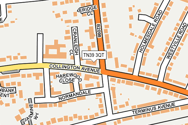 TN39 3QT map - OS OpenMap – Local (Ordnance Survey)