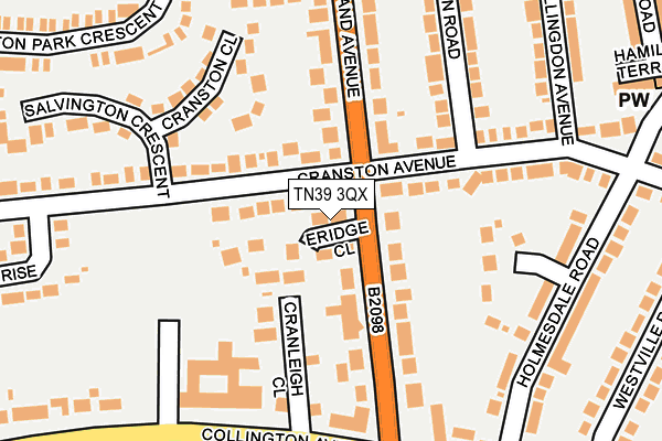 TN39 3QX map - OS OpenMap – Local (Ordnance Survey)