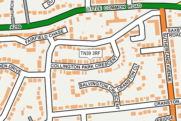 TN39 3RF map - OS OpenMap – Local (Ordnance Survey)