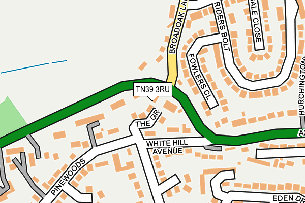 TN39 3RU map - OS OpenMap – Local (Ordnance Survey)
