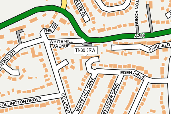 TN39 3RW map - OS OpenMap – Local (Ordnance Survey)