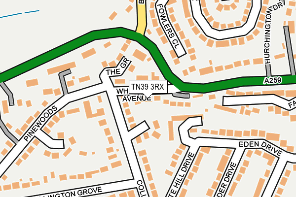 TN39 3RX map - OS OpenMap – Local (Ordnance Survey)
