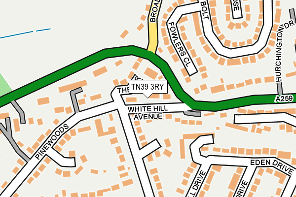 TN39 3RY map - OS OpenMap – Local (Ordnance Survey)