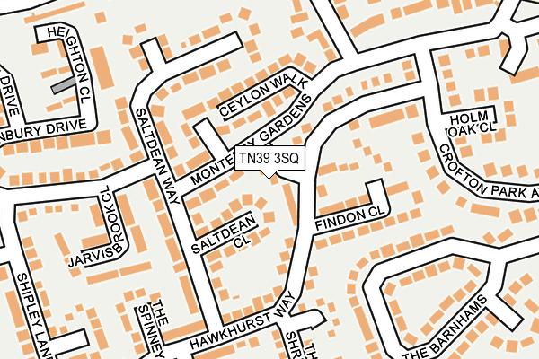 TN39 3SQ map - OS OpenMap – Local (Ordnance Survey)