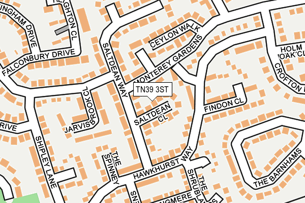 TN39 3ST map - OS OpenMap – Local (Ordnance Survey)