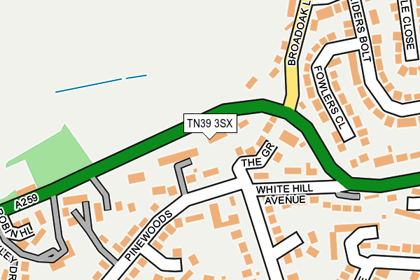 TN39 3SX map - OS OpenMap – Local (Ordnance Survey)