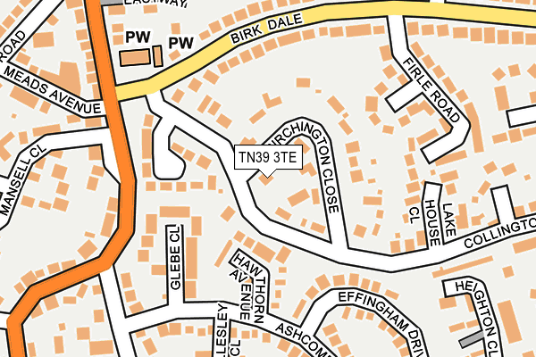 TN39 3TE map - OS OpenMap – Local (Ordnance Survey)