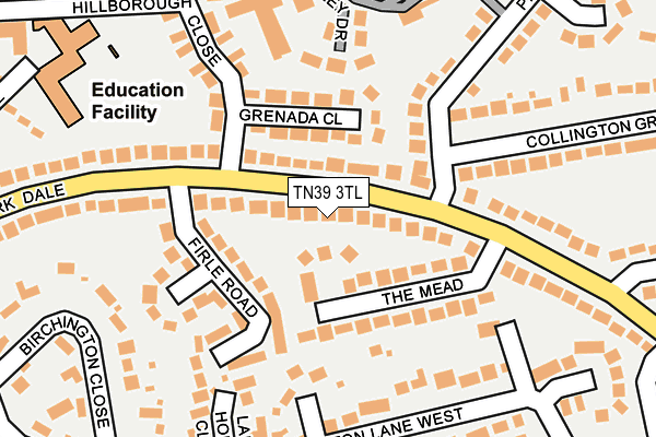 TN39 3TL map - OS OpenMap – Local (Ordnance Survey)