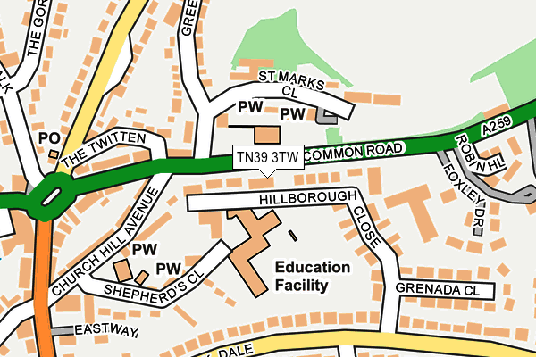 TN39 3TW map - OS OpenMap – Local (Ordnance Survey)