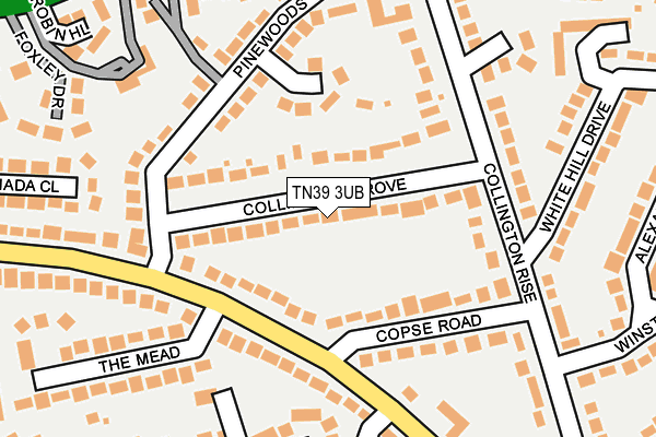 TN39 3UB map - OS OpenMap – Local (Ordnance Survey)