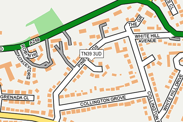 TN39 3UD map - OS OpenMap – Local (Ordnance Survey)