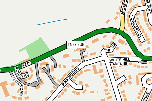 TN39 3UE map - OS OpenMap – Local (Ordnance Survey)