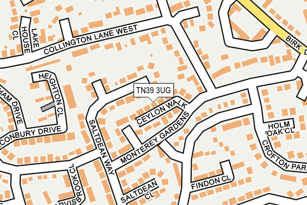TN39 3UG map - OS OpenMap – Local (Ordnance Survey)