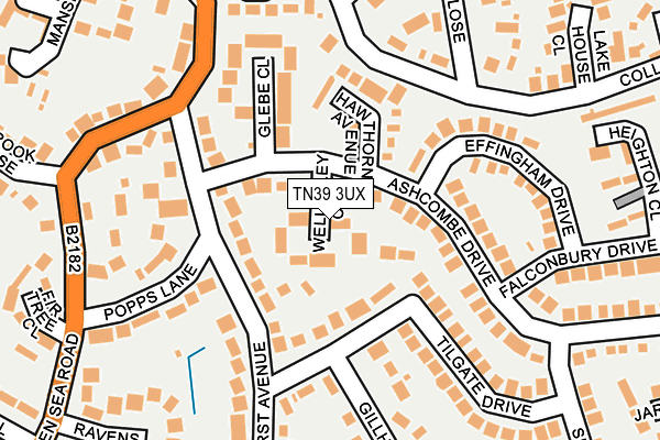 TN39 3UX map - OS OpenMap – Local (Ordnance Survey)