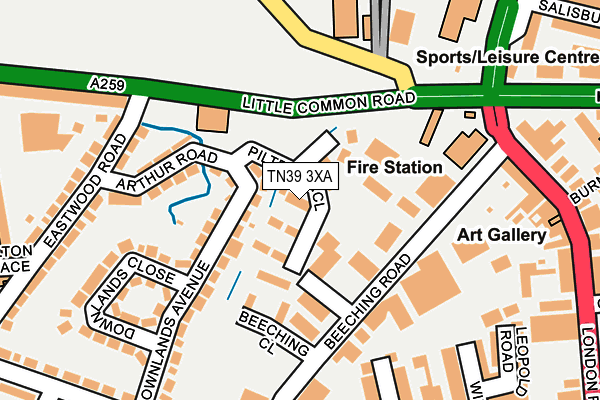 TN39 3XA map - OS OpenMap – Local (Ordnance Survey)