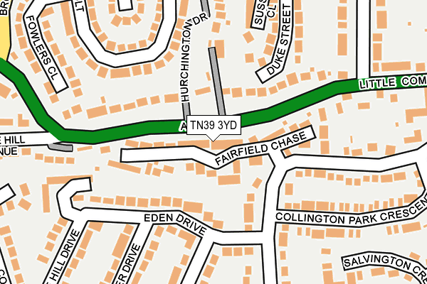 TN39 3YD map - OS OpenMap – Local (Ordnance Survey)