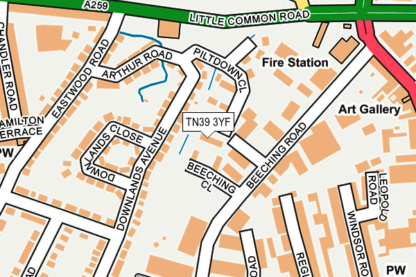 TN39 3YF map - OS OpenMap – Local (Ordnance Survey)