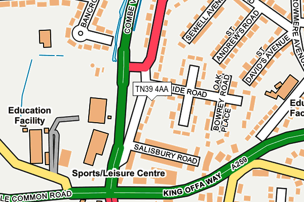 TN39 4AA map - OS OpenMap – Local (Ordnance Survey)