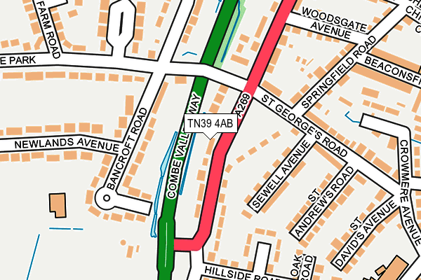 TN39 4AB map - OS OpenMap – Local (Ordnance Survey)