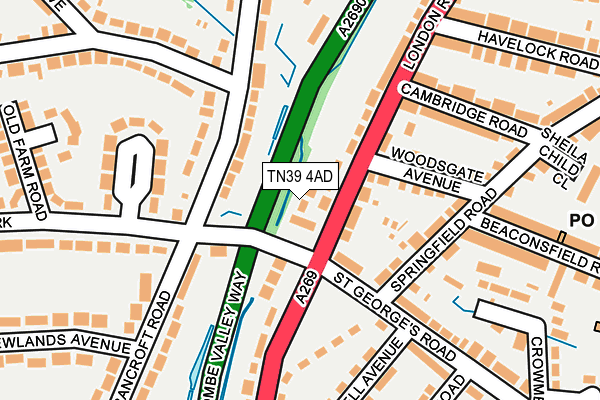 TN39 4AD map - OS OpenMap – Local (Ordnance Survey)