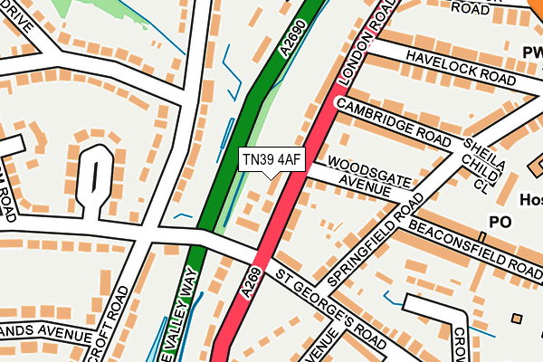 TN39 4AF map - OS OpenMap – Local (Ordnance Survey)