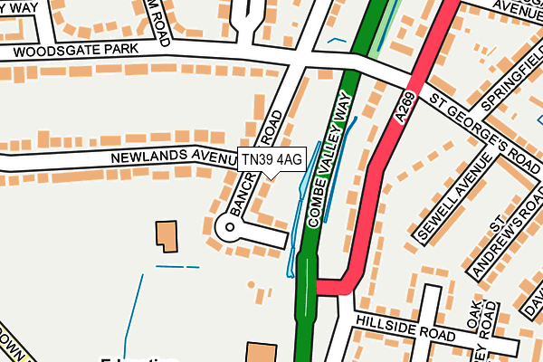 TN39 4AG map - OS OpenMap – Local (Ordnance Survey)