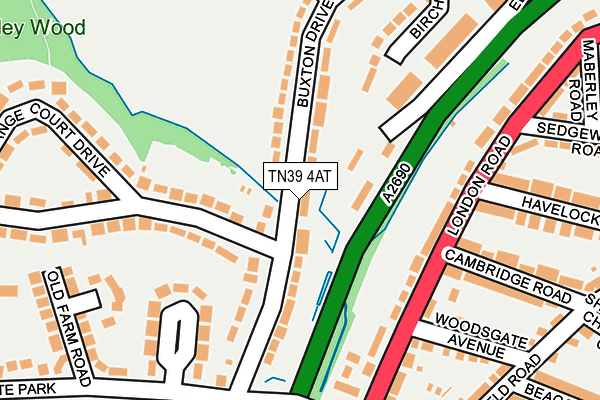 TN39 4AT map - OS OpenMap – Local (Ordnance Survey)