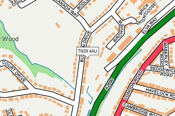 TN39 4AU map - OS OpenMap – Local (Ordnance Survey)
