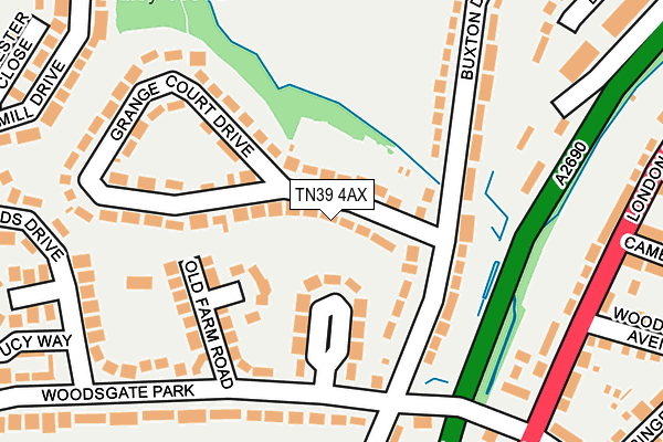 TN39 4AX map - OS OpenMap – Local (Ordnance Survey)