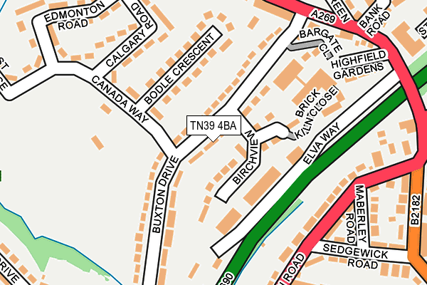 TN39 4BA map - OS OpenMap – Local (Ordnance Survey)