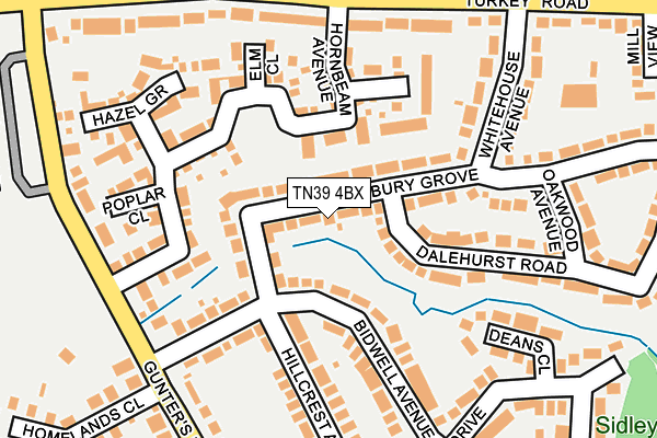 TN39 4BX map - OS OpenMap – Local (Ordnance Survey)
