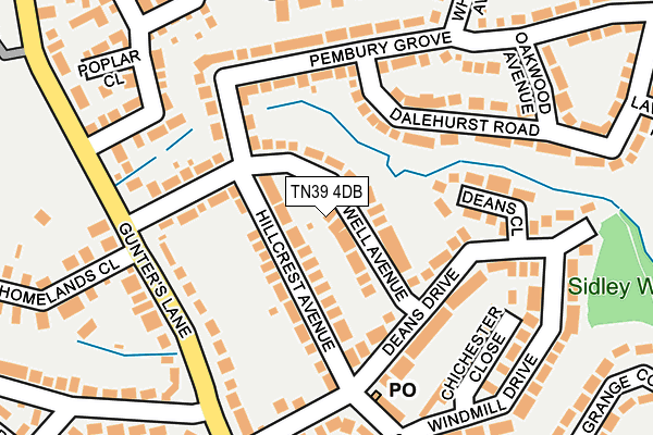 TN39 4DB map - OS OpenMap – Local (Ordnance Survey)