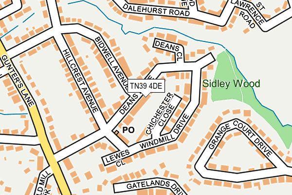 TN39 4DE map - OS OpenMap – Local (Ordnance Survey)