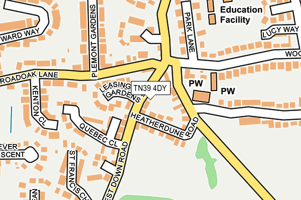TN39 4DY map - OS OpenMap – Local (Ordnance Survey)