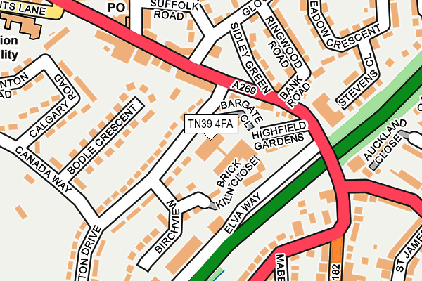 TN39 4FA map - OS OpenMap – Local (Ordnance Survey)