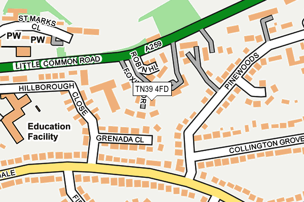 TN39 4FD map - OS OpenMap – Local (Ordnance Survey)