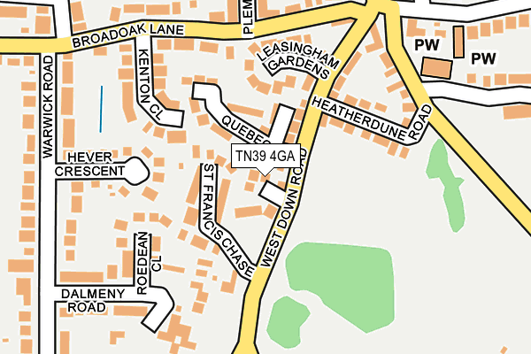 TN39 4GA map - OS OpenMap – Local (Ordnance Survey)