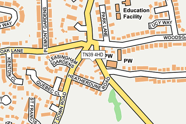 TN39 4HD map - OS OpenMap – Local (Ordnance Survey)