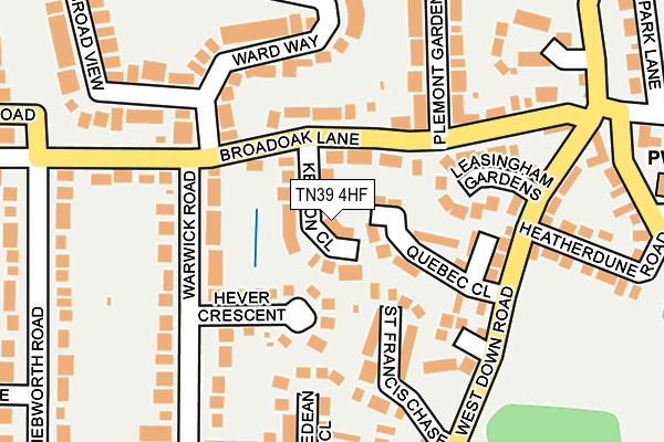 TN39 4HF map - OS OpenMap – Local (Ordnance Survey)