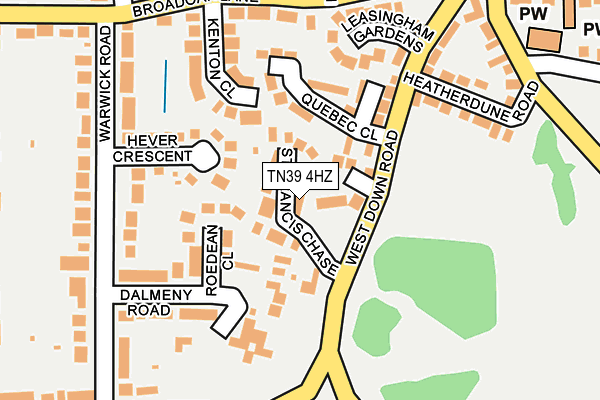 TN39 4HZ map - OS OpenMap – Local (Ordnance Survey)