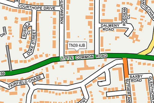 TN39 4JB map - OS OpenMap – Local (Ordnance Survey)