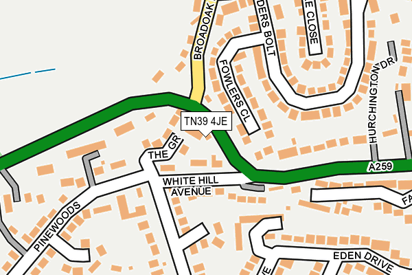 TN39 4JE map - OS OpenMap – Local (Ordnance Survey)
