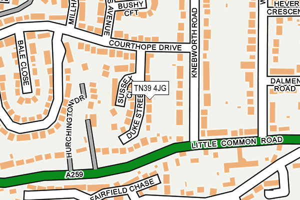 TN39 4JG map - OS OpenMap – Local (Ordnance Survey)