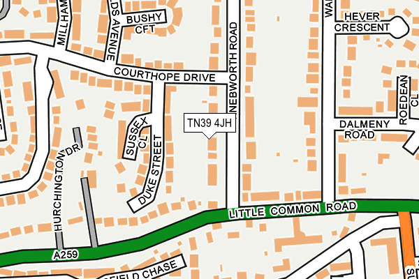 TN39 4JH map - OS OpenMap – Local (Ordnance Survey)