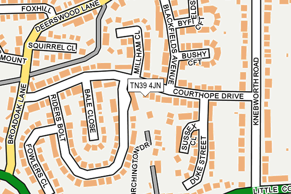 TN39 4JN map - OS OpenMap – Local (Ordnance Survey)