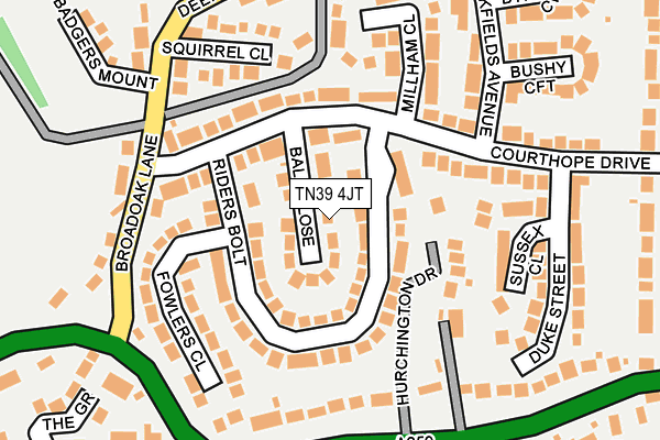 TN39 4JT map - OS OpenMap – Local (Ordnance Survey)