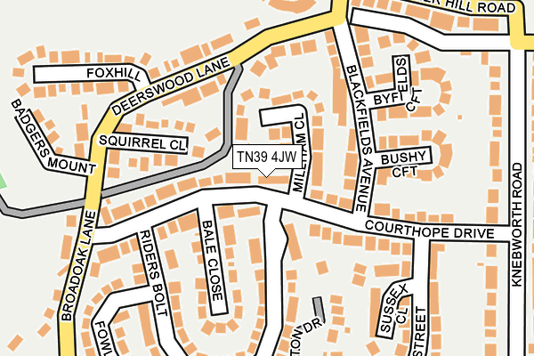 TN39 4JW map - OS OpenMap – Local (Ordnance Survey)