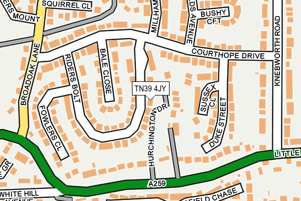 TN39 4JY map - OS OpenMap – Local (Ordnance Survey)