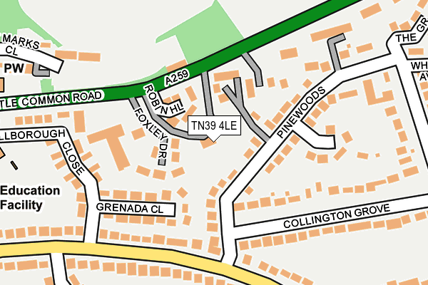 TN39 4LE map - OS OpenMap – Local (Ordnance Survey)